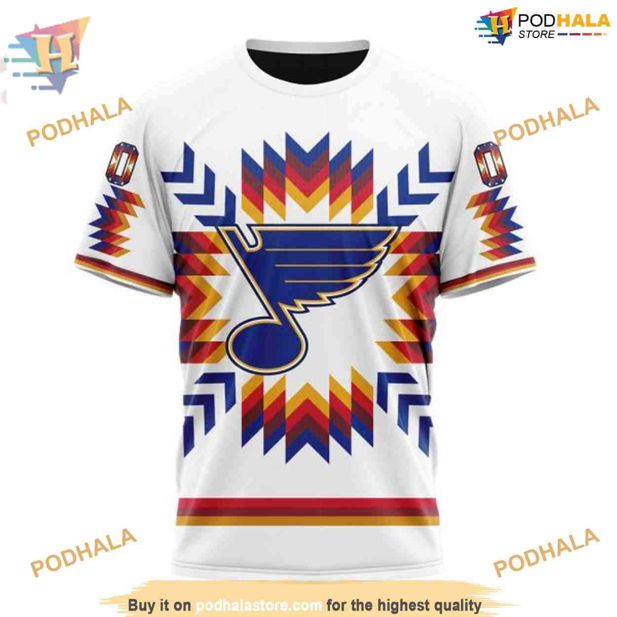 Custom Design With Native Pattern NHL St. Louis Blues Hoodie 3D Custom Design With Native Pattern NHL St. Louis Blues Hoodie 3D