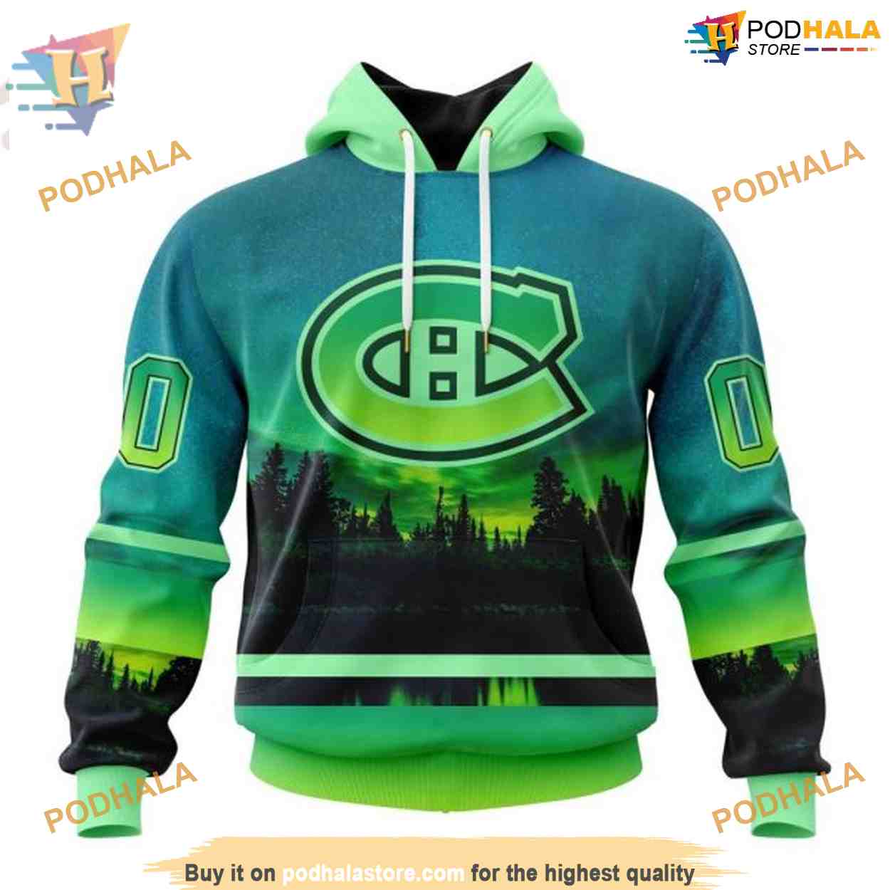 Custom Design With Northern Light Full Printed NHL Montreal Canadiens Hoodie 3D Custom Design With Northern Light Full Printed NHL Montreal Canadiens Hoodie 3D