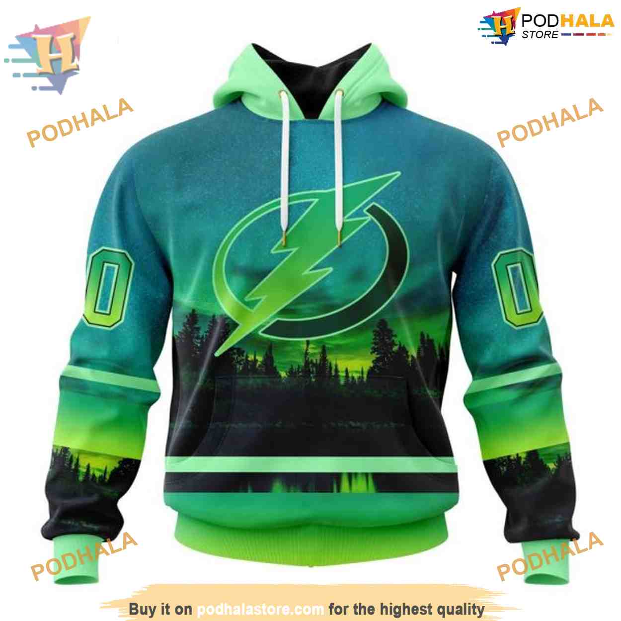 Custom Design With Northern Light Full Printed NHL Tampa Bay Lightning Hoodie 3D Custom Design With Northern Light Full Printed NHL Tampa Bay Lightning Hoodie 3D