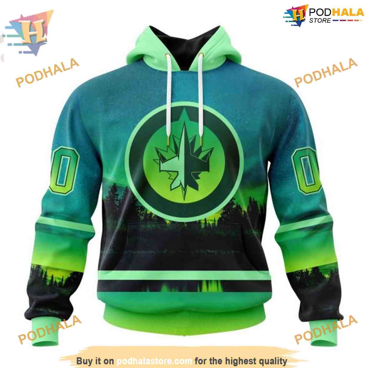 Custom Design With Northern Light Full Printed NHL Winnipeg Jets Hoodie 3D Custom Design With Northern Light Full Printed NHL Winnipeg Jets Hoodie 3D