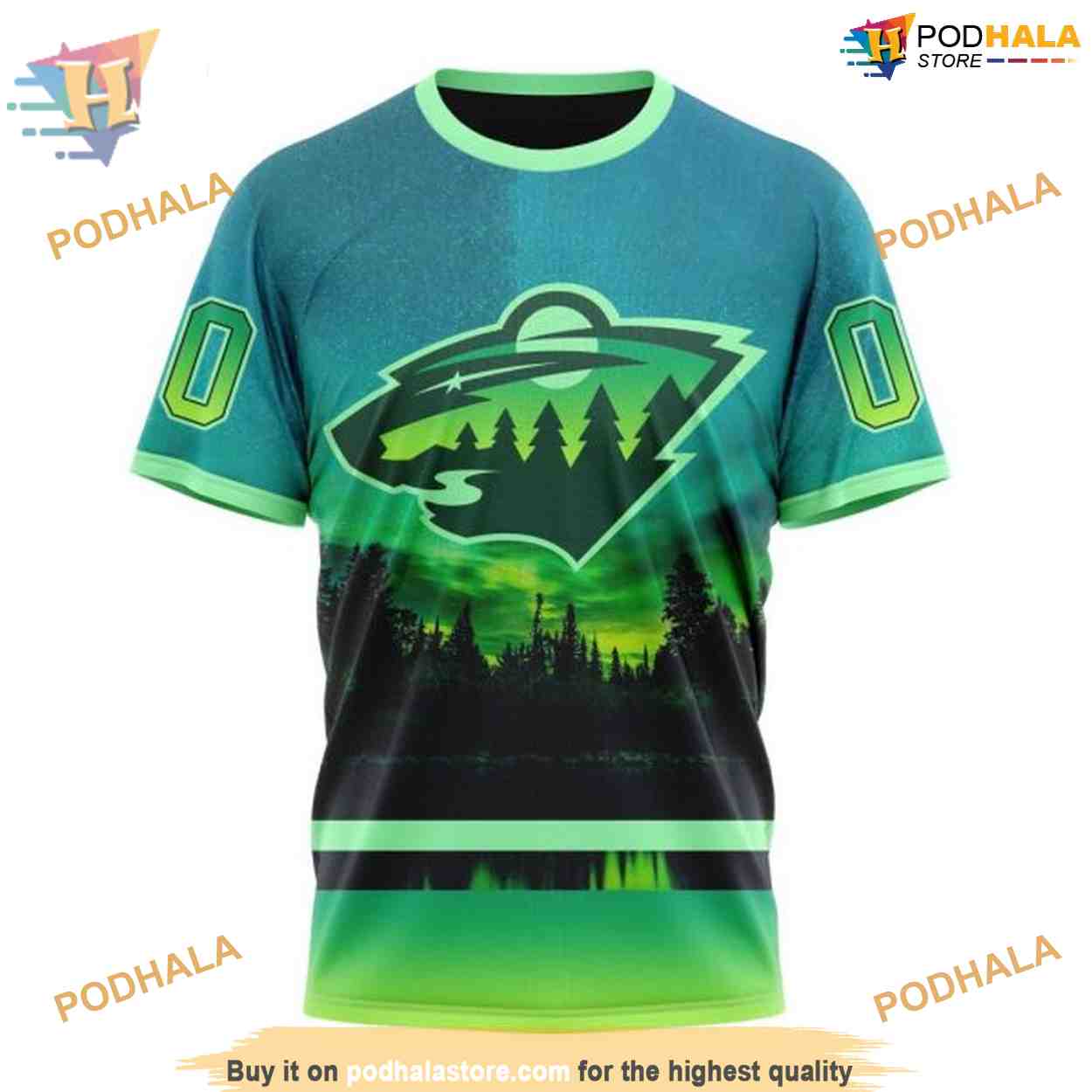 Custom Design With Northern Lights NHL Minnesota Wild Hoodie 3D Custom Design With Northern Lights NHL Minnesota Wild Hoodie 3D