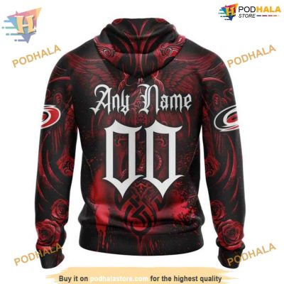 Custom Design With Skull Art NHL Carolina Hurricanes Hoodie 3D Sweatshirt