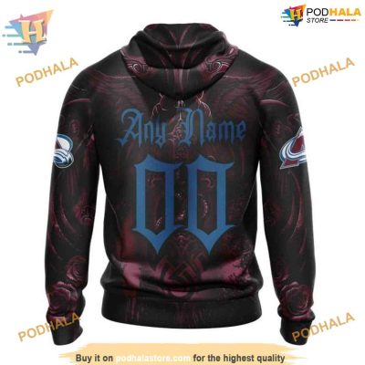 Custom Design With Skull Art NHL Colorado Avalanche Hoodie 3D Sweatshirt