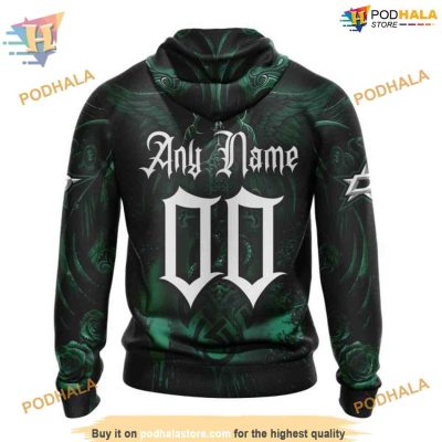 Custom Design With Skull Art NHL Dallas Stars Hoodie 3D Shirt