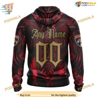 Custom Design With Skull Art NHL Florida Panthers Hoodie 3D Sweatshirt
