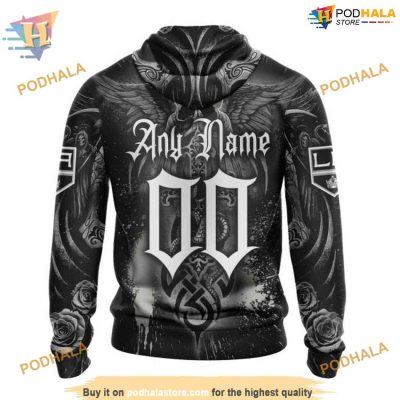 Custom Design With Skull Art NHL Los Angeles Kings Hoodie 3D