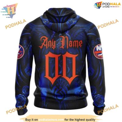 Custom Design With Skull Art NHL New York Islanders Hoodie 3D