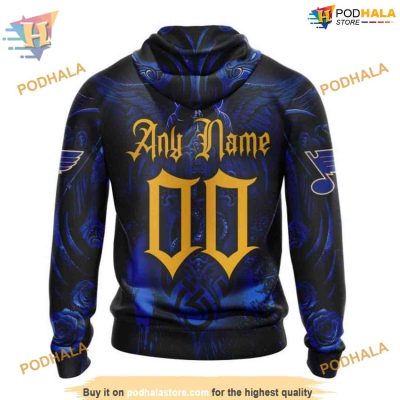 Custom Design With Skull Art NHL St. Louis Blues Hoodie 3D Sweatshirt