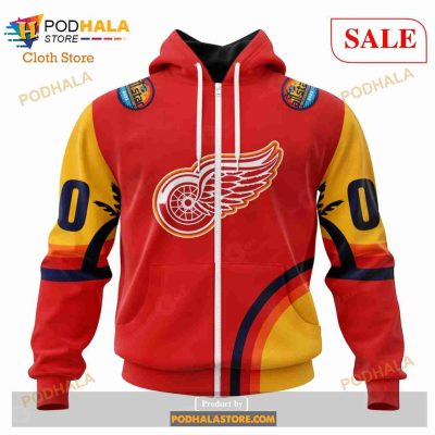 Custom Detroit Red Wings ALL Star Sunset Sweatshirt NHL Hoodie 3D