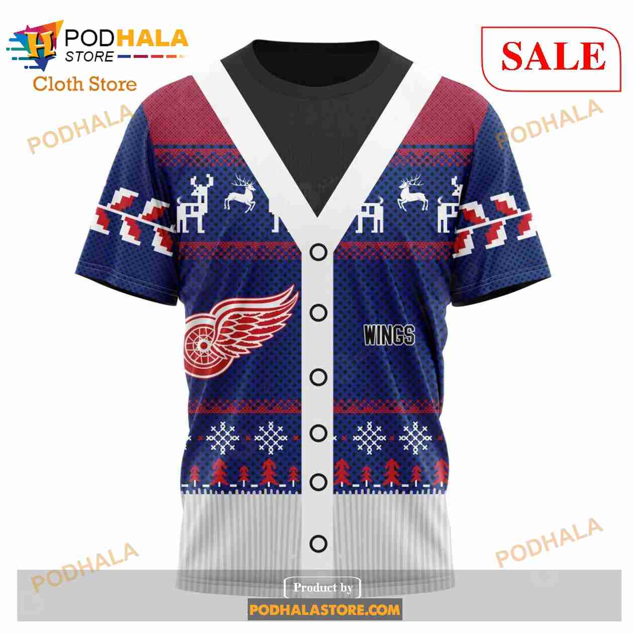 Custom Detroit Red Wings Chrismas Season Sweatshirt NHL Hoodie 3D Custom Detroit Red Wings Chrismas Season Sweatshirt NHL Hoodie 3D