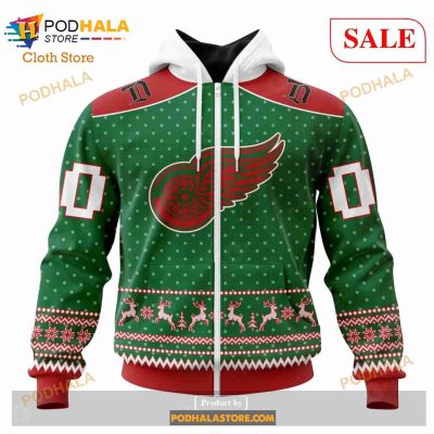 Custom Detroit Red Wings Christmas Apparel Sweatshirt NHL Hoodie 3D