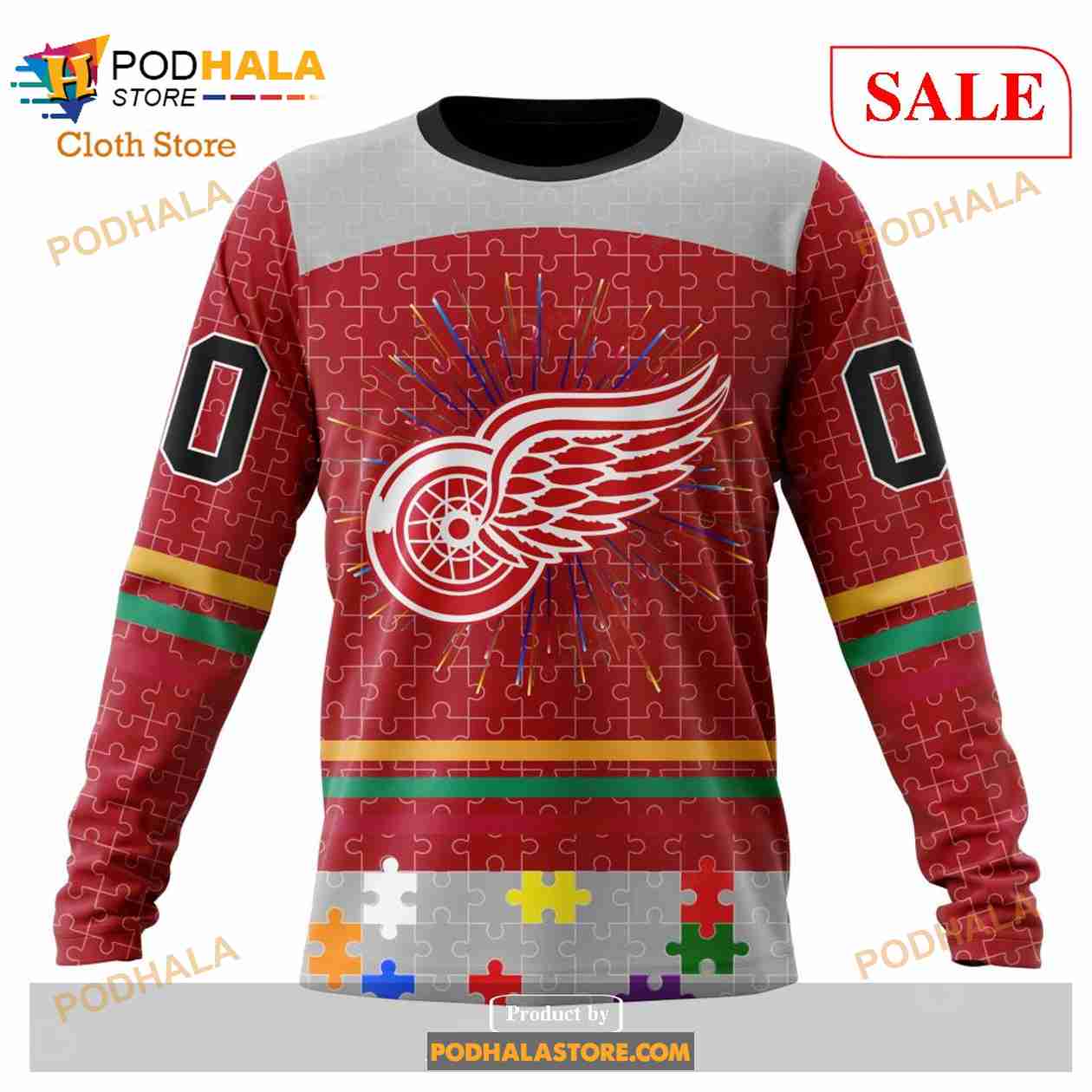 Custom Detroit Red Wings Fearless Aganst Autism Sweatshirt NHL Hoodie 3D Custom Detroit Red Wings Fearless Aganst Autism Sweatshirt NHL Hoodie 3D