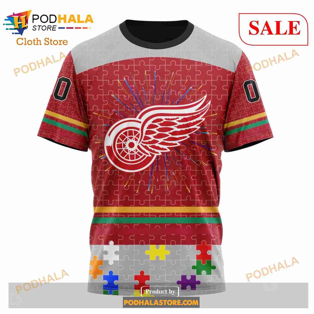Custom Detroit Red Wings Fearless Aganst Autism Sweatshirt NHL Hoodie 3D Custom Detroit Red Wings Fearless Aganst Autism Sweatshirt NHL Hoodie 3D