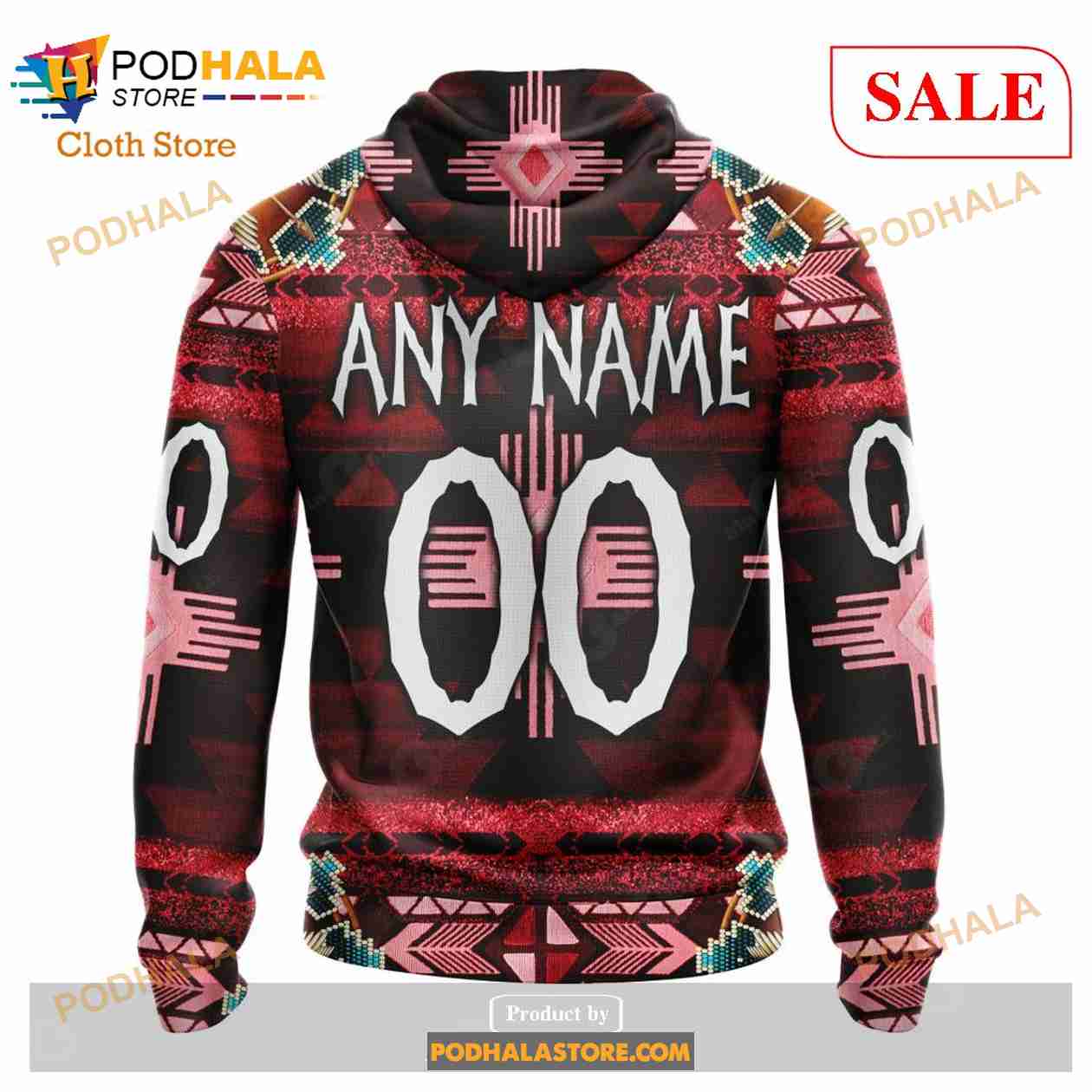 Custom Detroit Red Wings Native Costume Sweatshirt NHL Hoodie 3D Custom Detroit Red Wings Native Costume Sweatshirt NHL Hoodie 3D