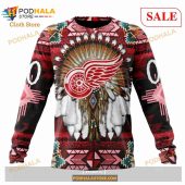 Custom Detroit Red Wings Native Costume Sweatshirt Nhl Hoodie 3d 4.jpg - demo10