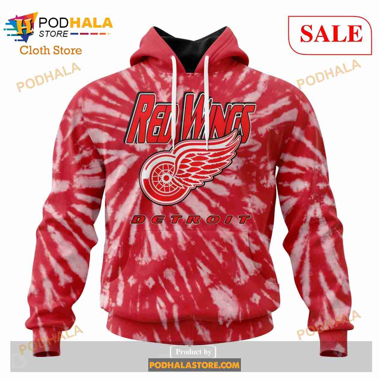 Custom Detroit Red Wings Retro Vintage Tie Dye Sweatshirt NHL Hoodie 3D Custom Detroit Red Wings Retro Vintage Tie Dye Sweatshirt NHL Hoodie 3D