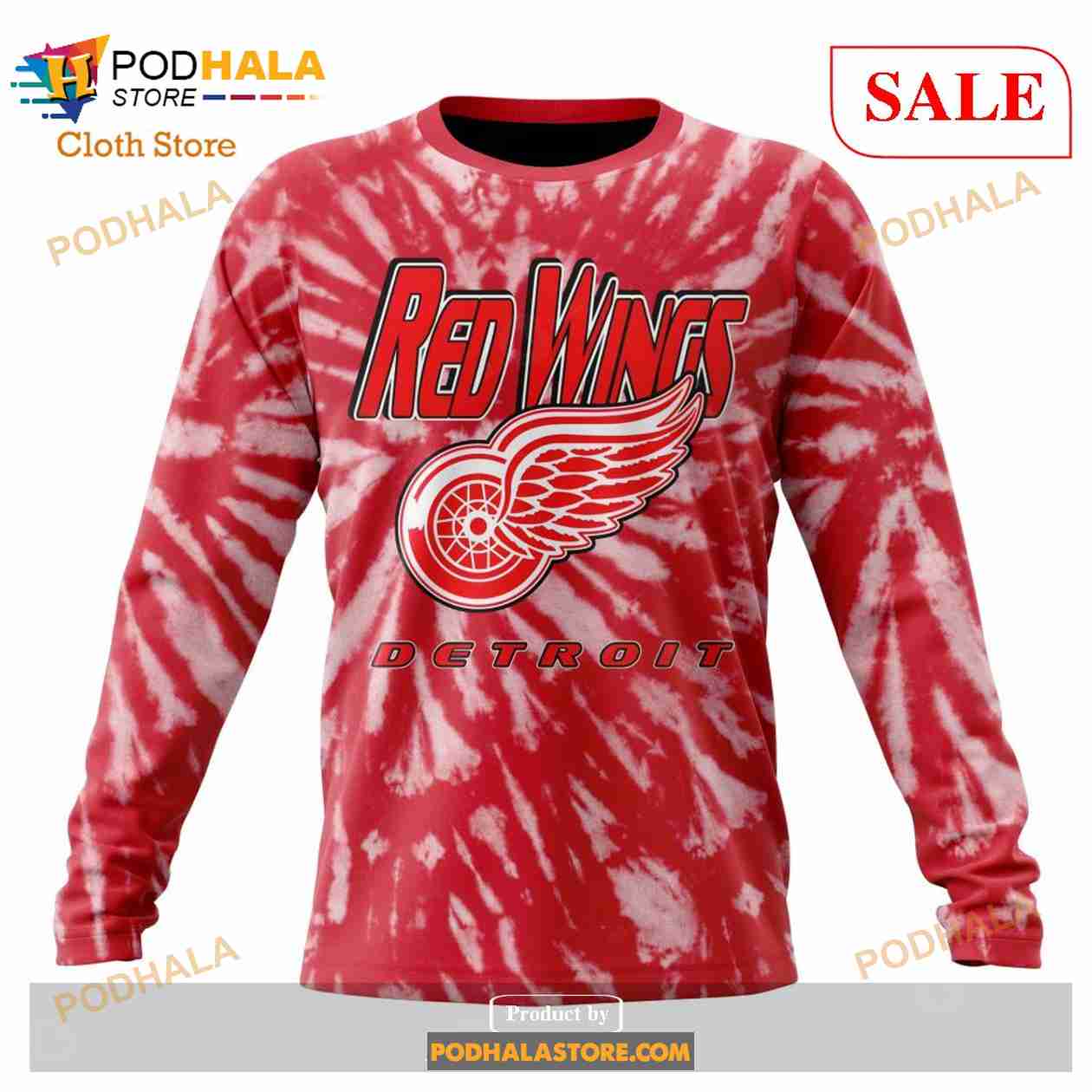 Custom Detroit Red Wings Retro Vintage Tie Dye Sweatshirt NHL Hoodie 3D Custom Detroit Red Wings Retro Vintage Tie Dye Sweatshirt NHL Hoodie 3D