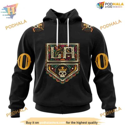 Custom Dia De Los Muertos 2023 NHL Los Angeles Kings Hoodie 3D