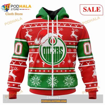 Custom Edmonton Oilers Christmas Sweatshirt NHL Hoodie 3D For Women Men