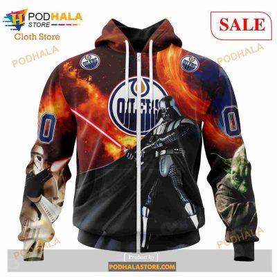 Custom Edmonton Oilers Design X Star War Sweatshirt NHL Hoodie 3D