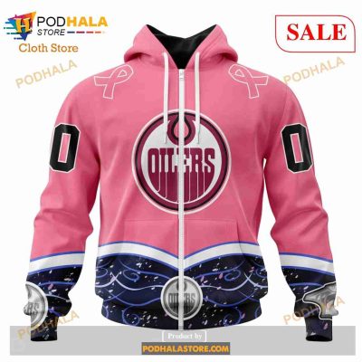 Custom Edmonton Oilers Fights Cancer Sweatshirt NHL Hoodie 3D