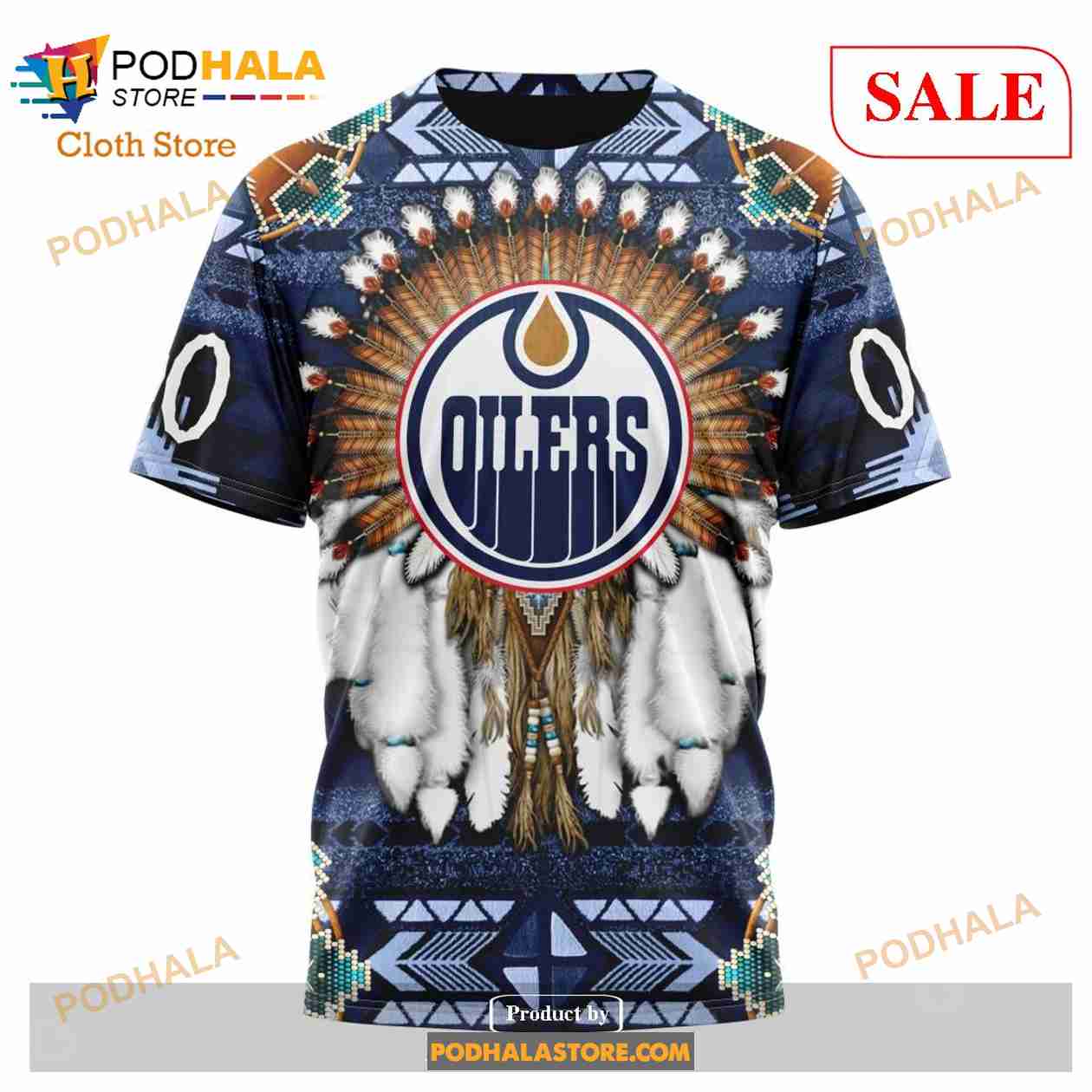 Custom Edmonton Oilers Native Costume Sweatshirt NHL Hoodie 3D Custom Edmonton Oilers Native Costume Sweatshirt NHL Hoodie 3D