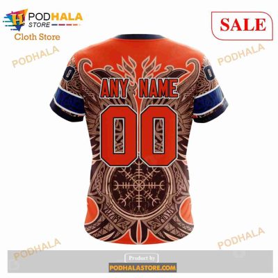 Custom Edmonton Oilers Norse Viking Symbols Sweatshirt NHL Hoodie 3D