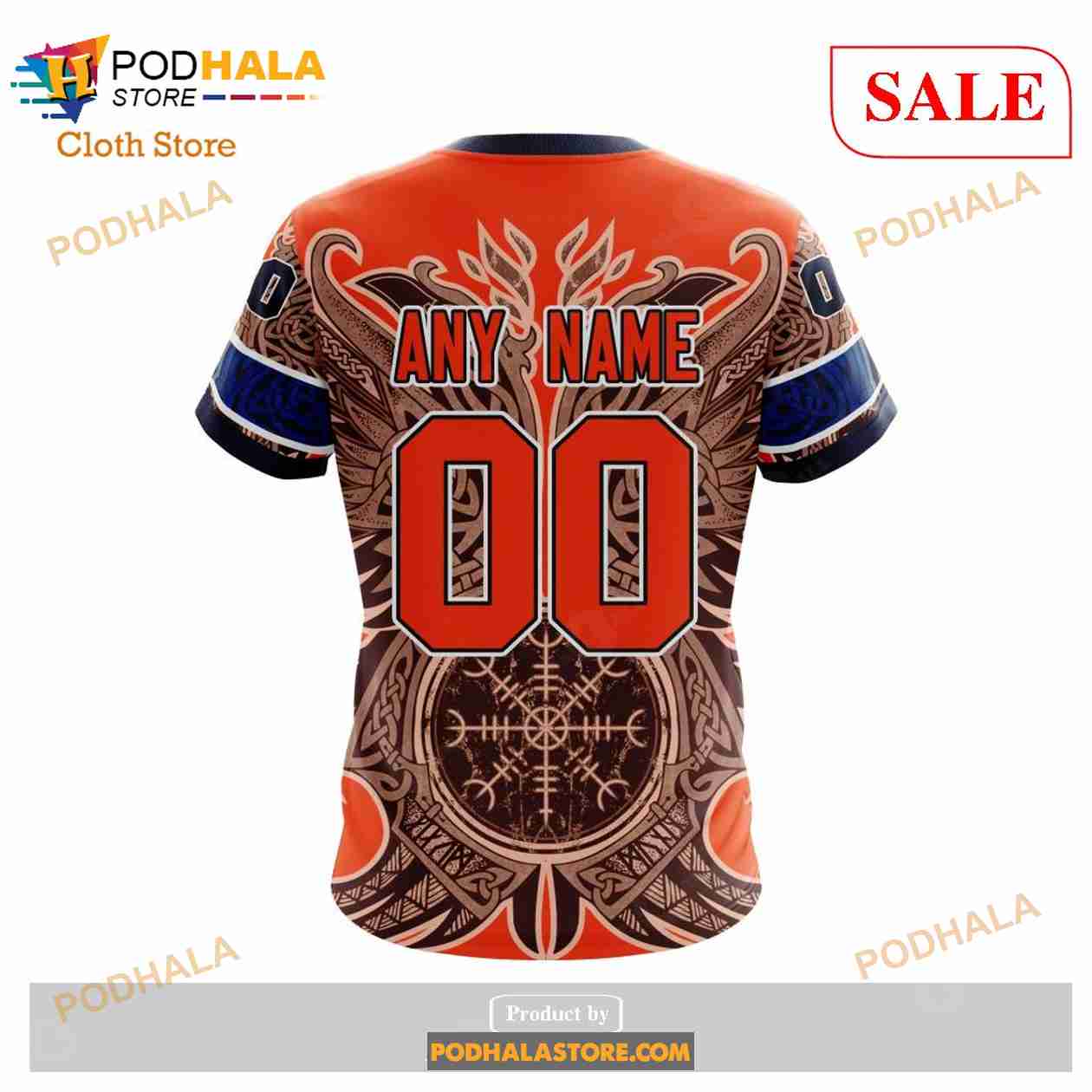 Custom Edmonton Oilers Norse Viking Symbols Sweatshirt NHL Hoodie 3D Custom Edmonton Oilers Norse Viking Symbols Sweatshirt NHL Hoodie 3D