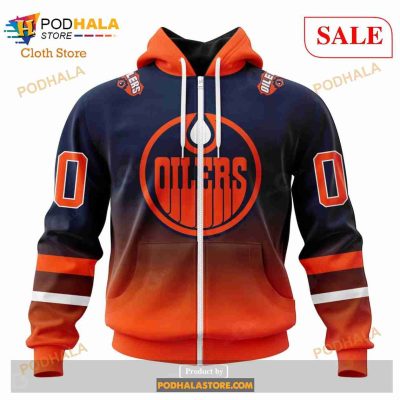 Custom Edmonton Oilers Retro Gradient Design Sweatshirt NHL Hoodie 3D