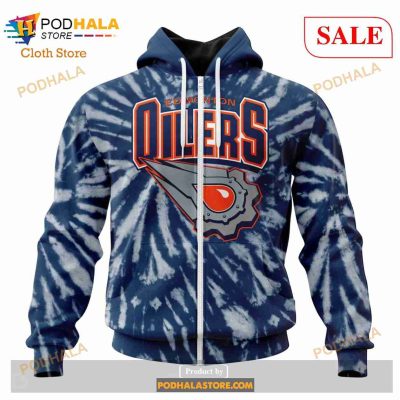 Custom Edmonton Oilers Retro Vintage Tie Dye Sweatshirt NHL Hoodie 3D