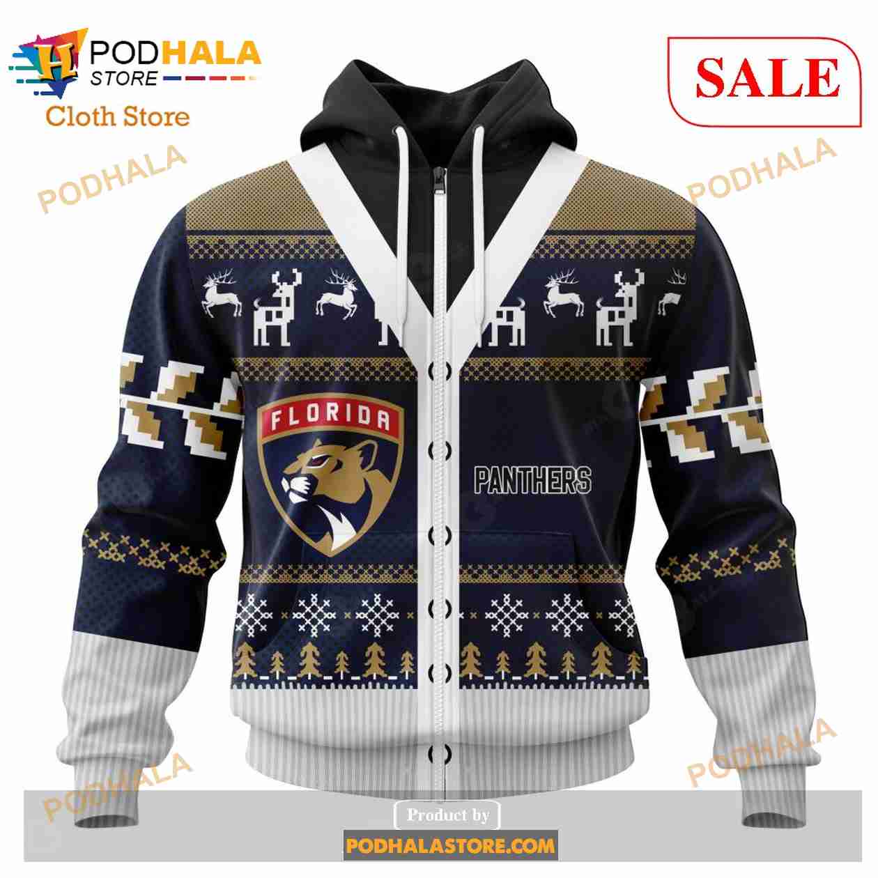Custom Florida Panthers Chrismas Season Sweatshirt NHL Hoodie 3D Custom Florida Panthers Chrismas Season Sweatshirt NHL Hoodie 3D
