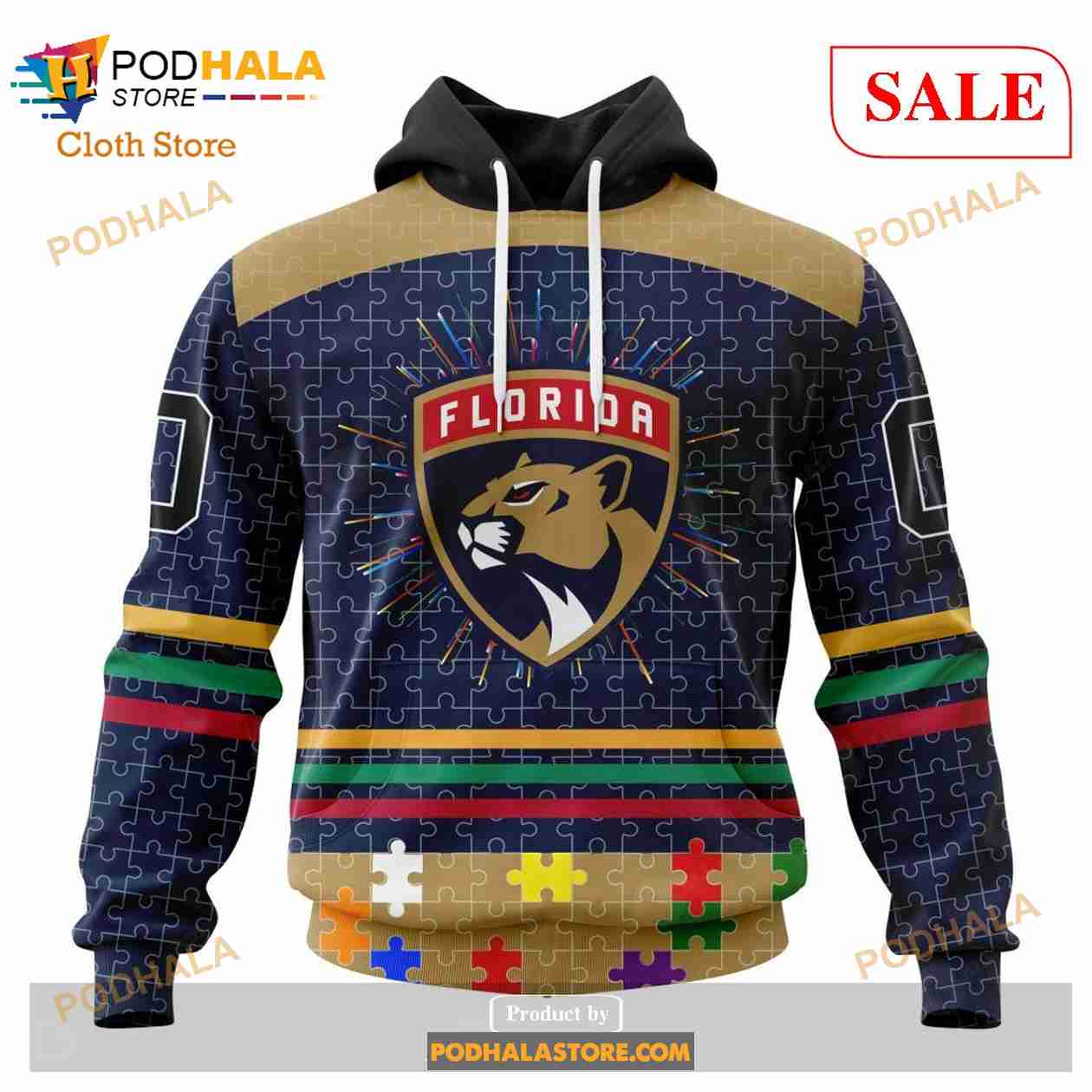 Custom Florida Panthers Fearless Aganst Autism Sweatshirt NHL Hoodie 3D Custom Florida Panthers Fearless Aganst Autism Sweatshirt NHL Hoodie 3D