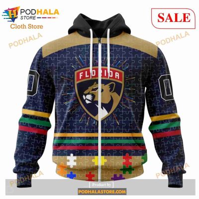Custom Florida Panthers Fearless Aganst Autism Sweatshirt NHL Hoodie 3D