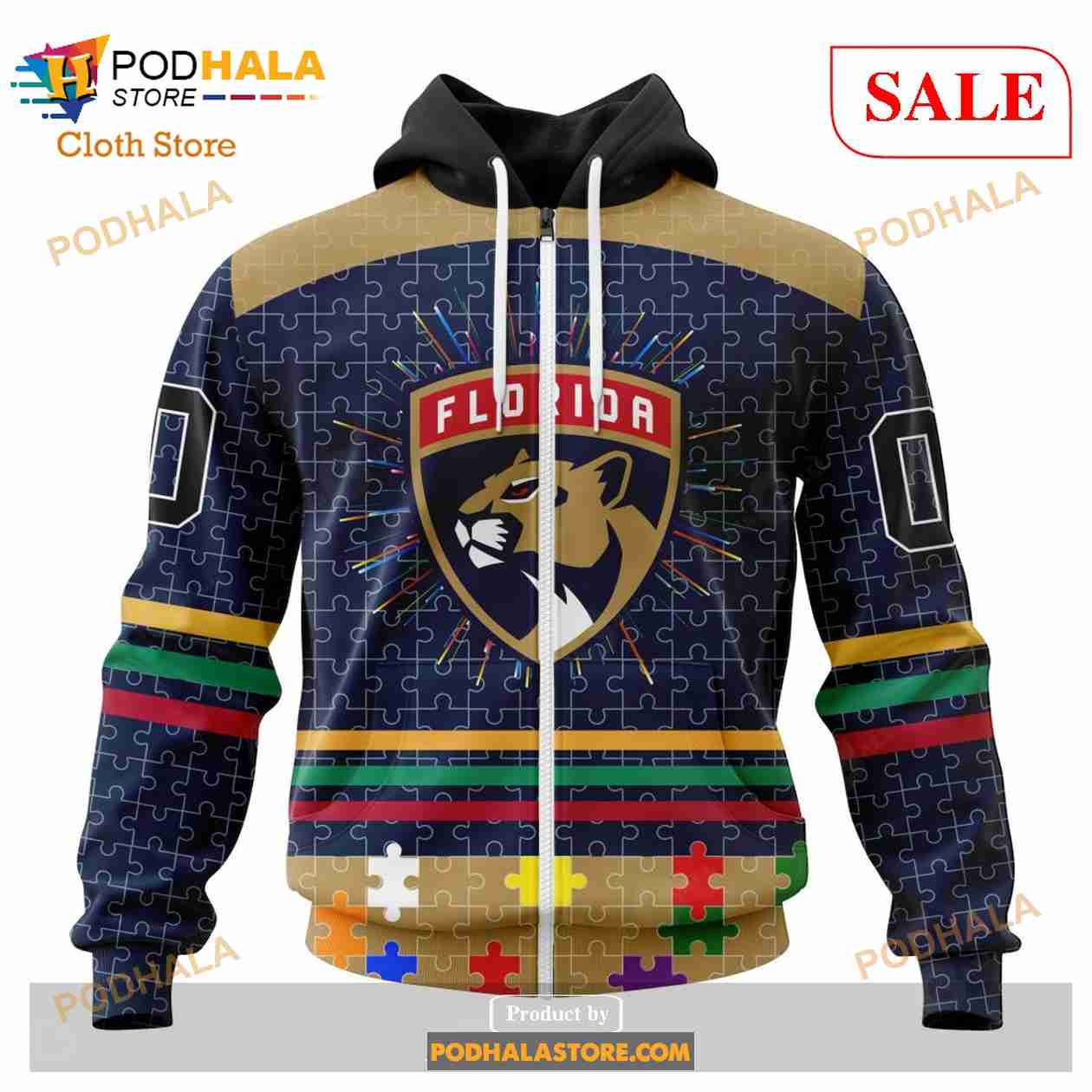 Custom Florida Panthers Fearless Aganst Autism Sweatshirt NHL Hoodie 3D Custom Florida Panthers Fearless Aganst Autism Sweatshirt NHL Hoodie 3D