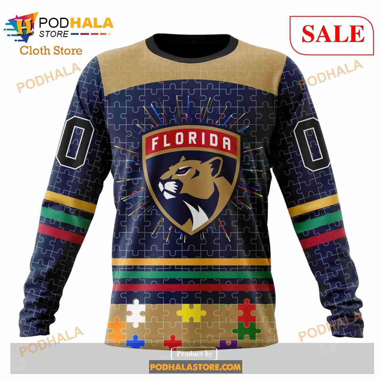 Custom Florida Panthers Fearless Aganst Autism Sweatshirt NHL Hoodie 3D Custom Florida Panthers Fearless Aganst Autism Sweatshirt NHL Hoodie 3D