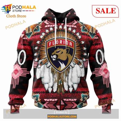 Custom Florida Panthers Native Costume Sweatshirt NHL Hoodie 3D