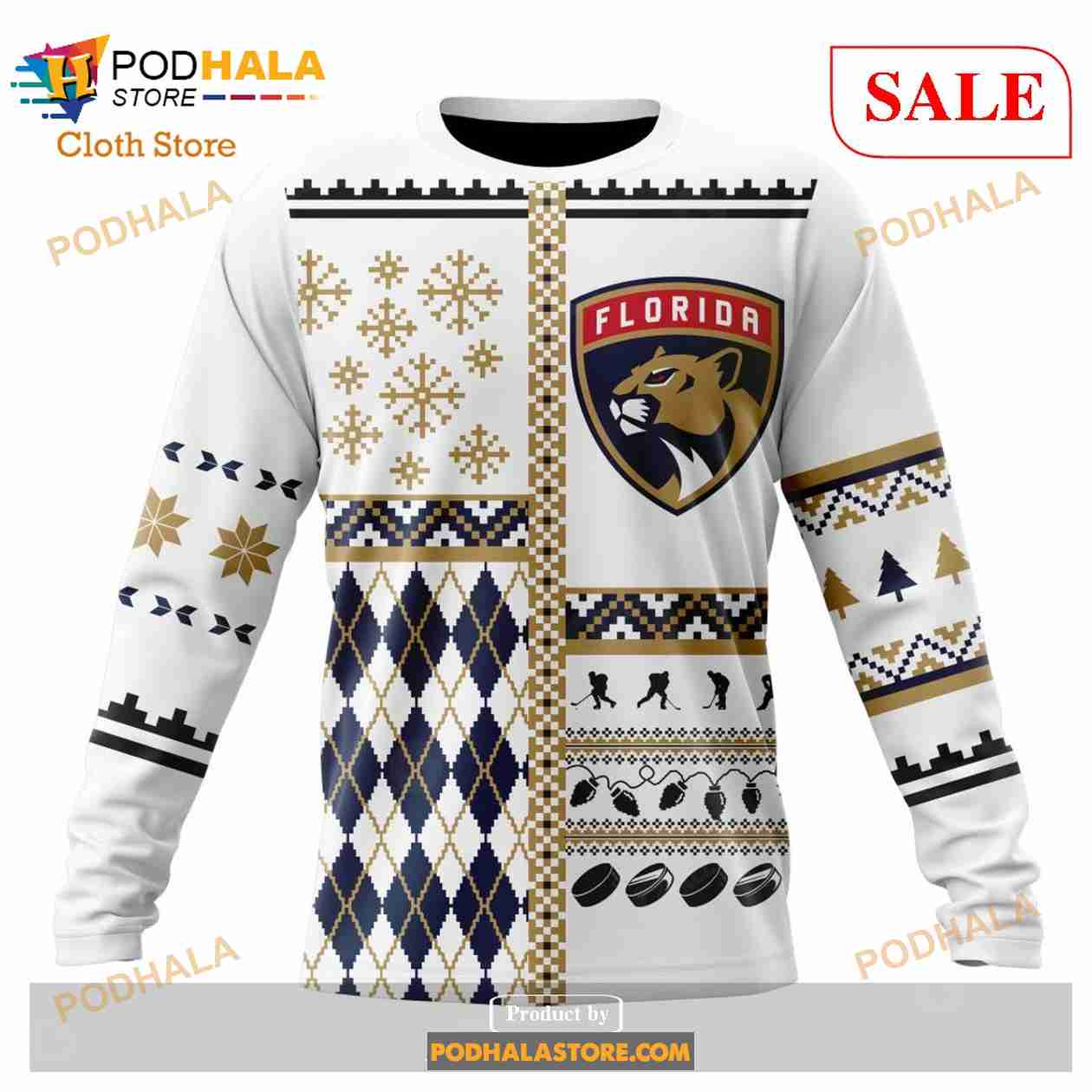 Custom Florida Panthers Unisex Christmas Sweatshirt NHL Hoodie 3D Custom Florida Panthers Unisex Christmas Sweatshirt NHL Hoodie 3D