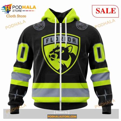 Custom Florida Panthers Unisex FireFighter Uniforms Color NHL Hoodie 3D