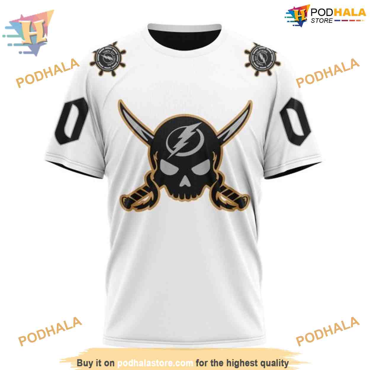 Custom Gasparilla Kits White NHL Tampa Bay Lightning Hoodie 3D Custom Gasparilla Kits White NHL Tampa Bay Lightning Hoodie 3D
