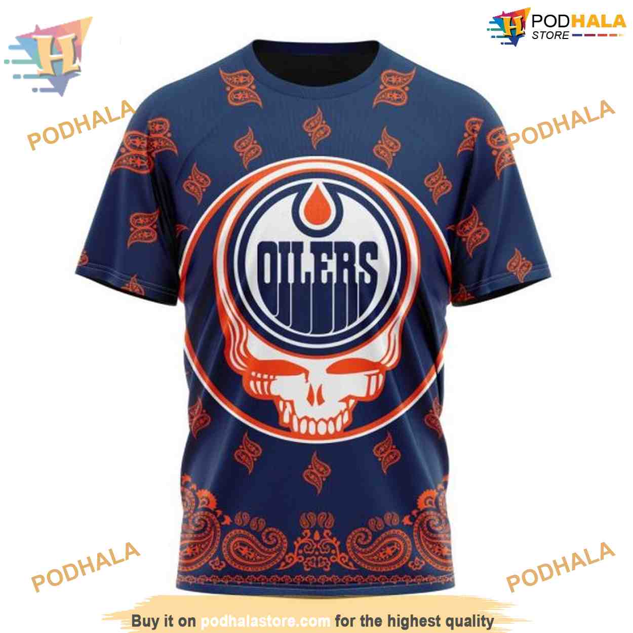 Custom Grateful Dead Design NHL Edmonton Oilers Hoodie 3D Custom Grateful Dead Design NHL Edmonton Oilers Hoodie 3D