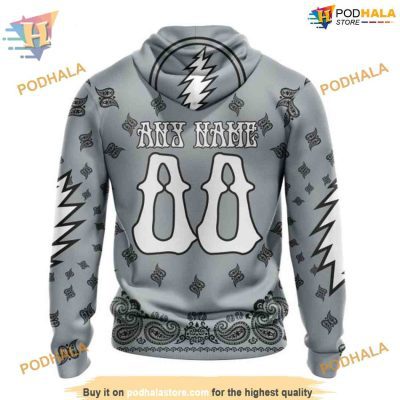 Custom Grateful Dead Design NHL Los Angeles Kings Hoodie 3D