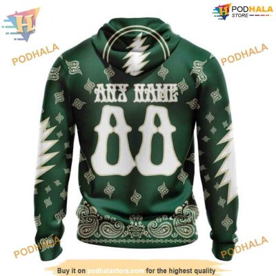 Custom Grateful Dead Design NHL Minnesota Wild Hoodie 3D