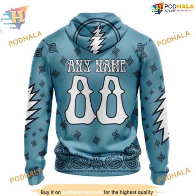 Custom Grateful Dead Design NHL Seattle Kraken Hoodie 3D