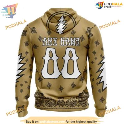 Custom Grateful Dead Design NHL Vegas Golden Knights Hoodie 3D Shirt