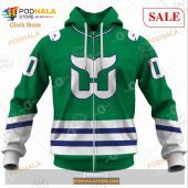 Custom Hartford Whalers Carolina Hurricanes Vintage Nhl Green Sweatshirt Hoodie 3d 5.jpg - demo10