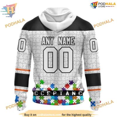 Custom Hockey Fights Against Autism NHL Philadelphia Flyers Hoodie 3D