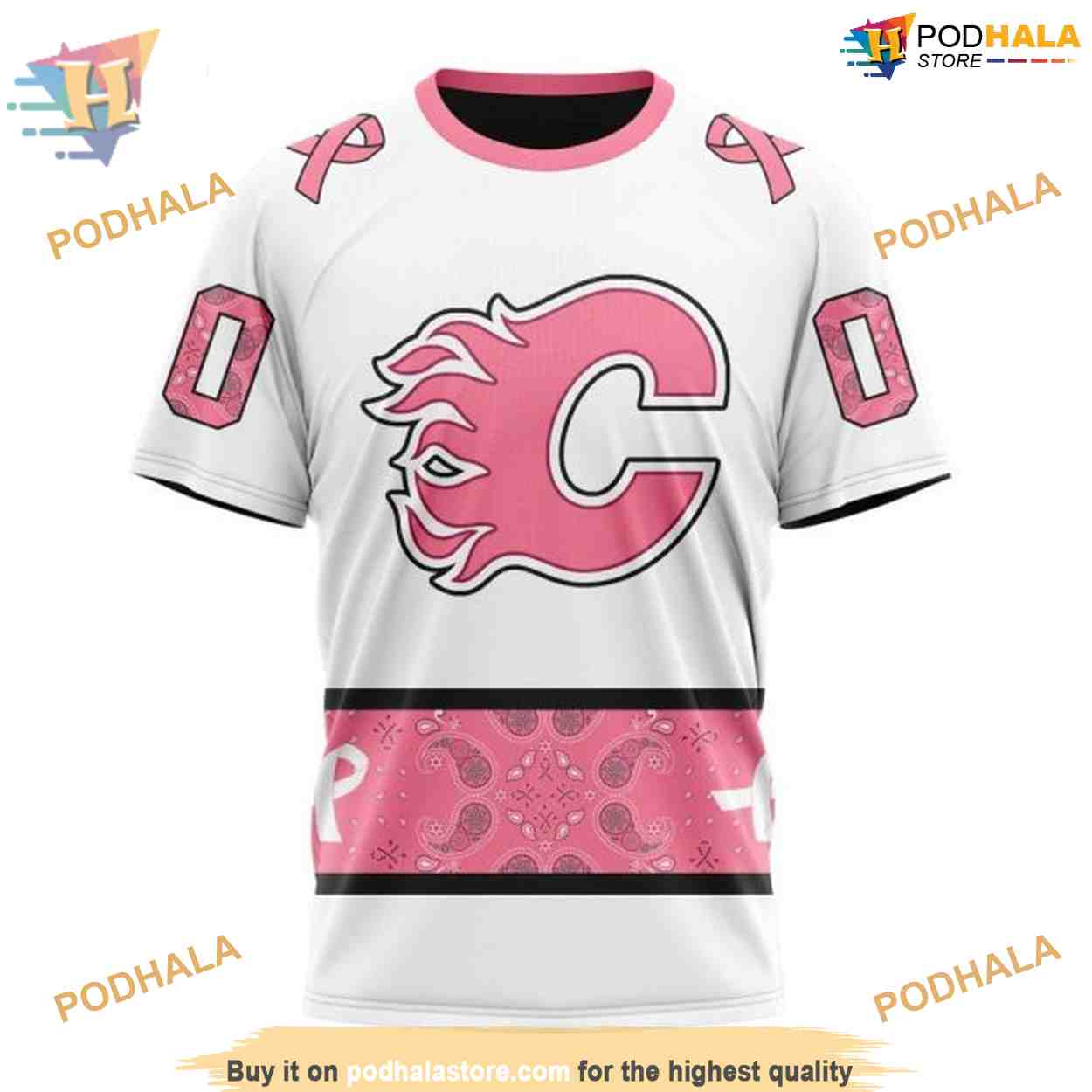 Custom IN OCTOBER WE WEAR PINK BREAST CANCER NHL Calgary Flames Hoodie 3D Custom IN OCTOBER WE WEAR PINK BREAST CANCER NHL Calgary Flames Hoodie 3D