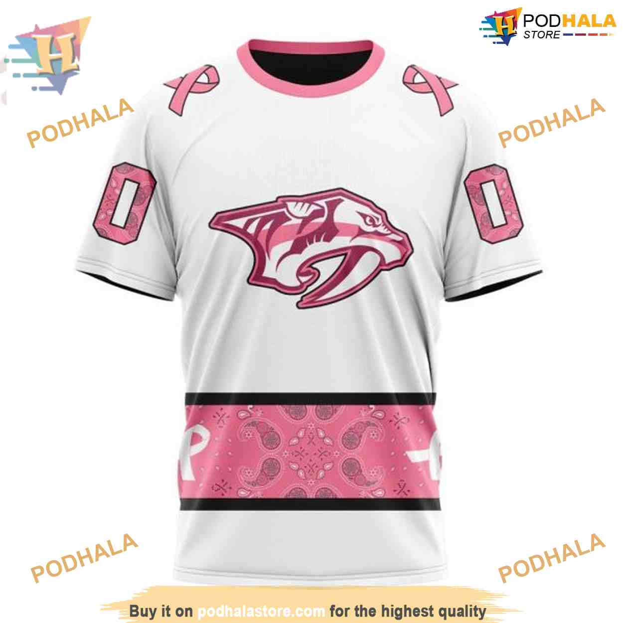 Custom IN OCTOBER WE WEAR PINK BREAST CANCER NHL Nashville Predators Hoodie 3D Custom IN OCTOBER WE WEAR PINK BREAST CANCER NHL Nashville Predators Hoodie 3D