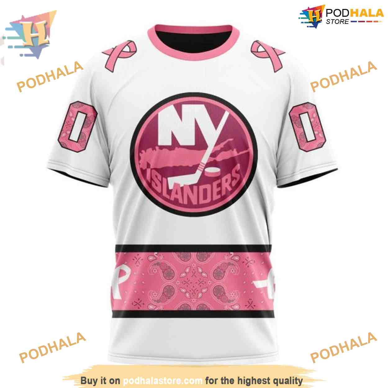 Custom IN OCTOBER WE WEAR PINK BREAST CANCER NHL New York Islanders Hoodie 3D Custom IN OCTOBER WE WEAR PINK BREAST CANCER NHL New York Islanders Hoodie 3D