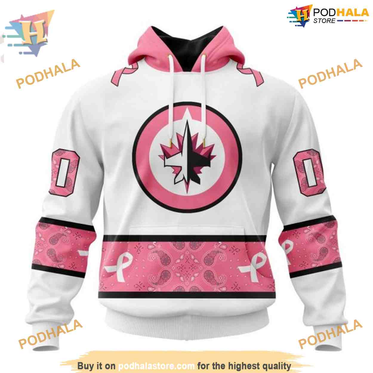 Custom IN OCTOBER WE WEAR PINK BREAST CANCER NHL Winnipeg Jets Hoodie 3D Custom IN OCTOBER WE WEAR PINK BREAST CANCER NHL Winnipeg Jets Hoodie 3D